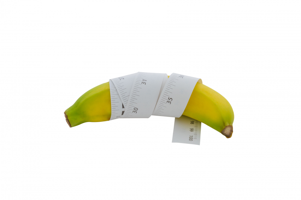 banana length male genital concept